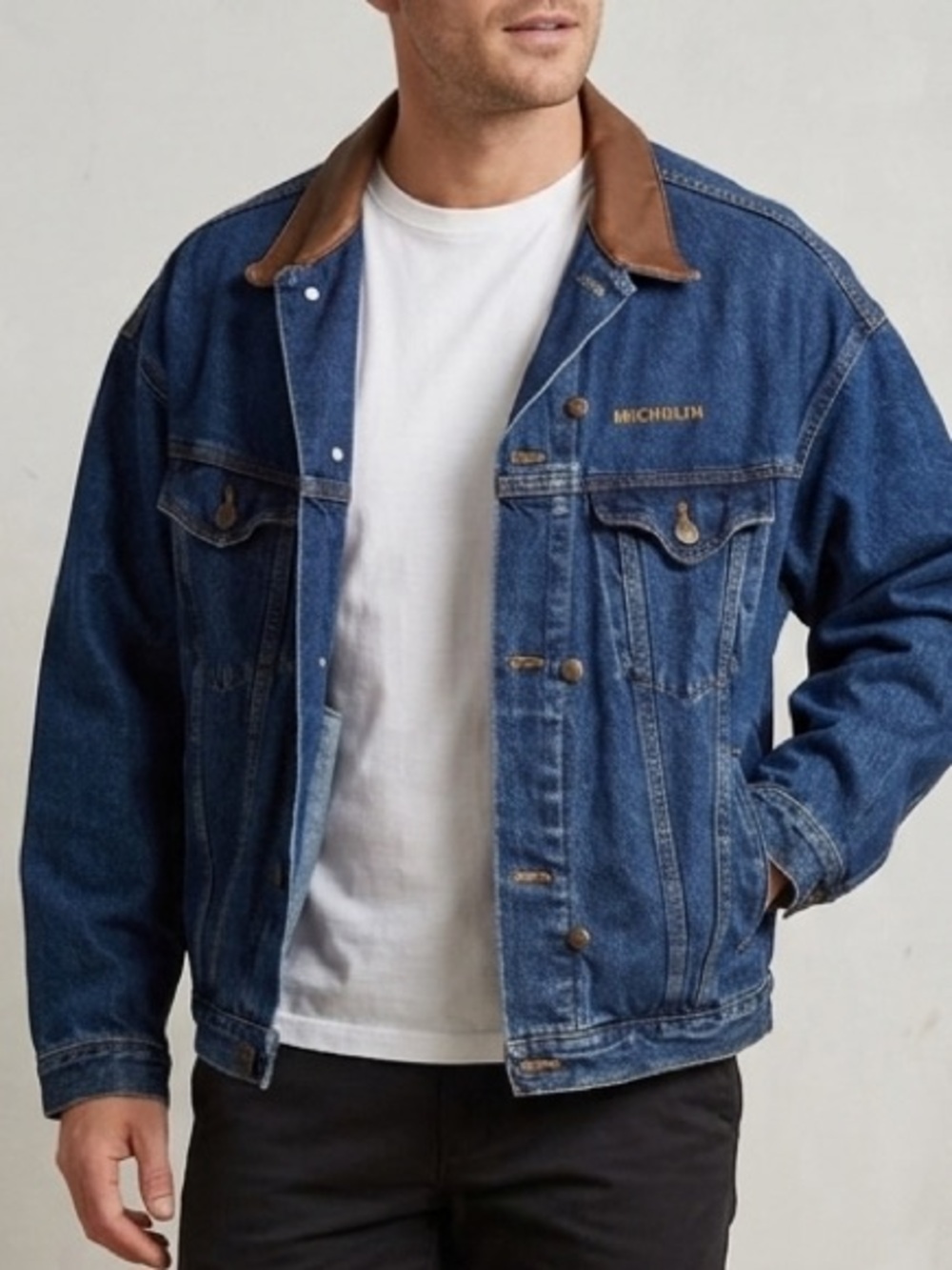 Michelin Oversized Denim Trucker Jean Jacket Men’s Size XL